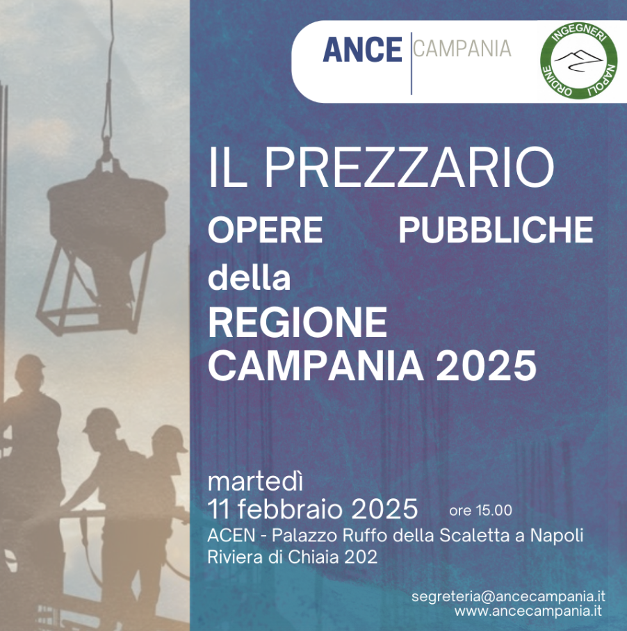 Il prezzario. Opere pubbliche della Regione Campania 2025